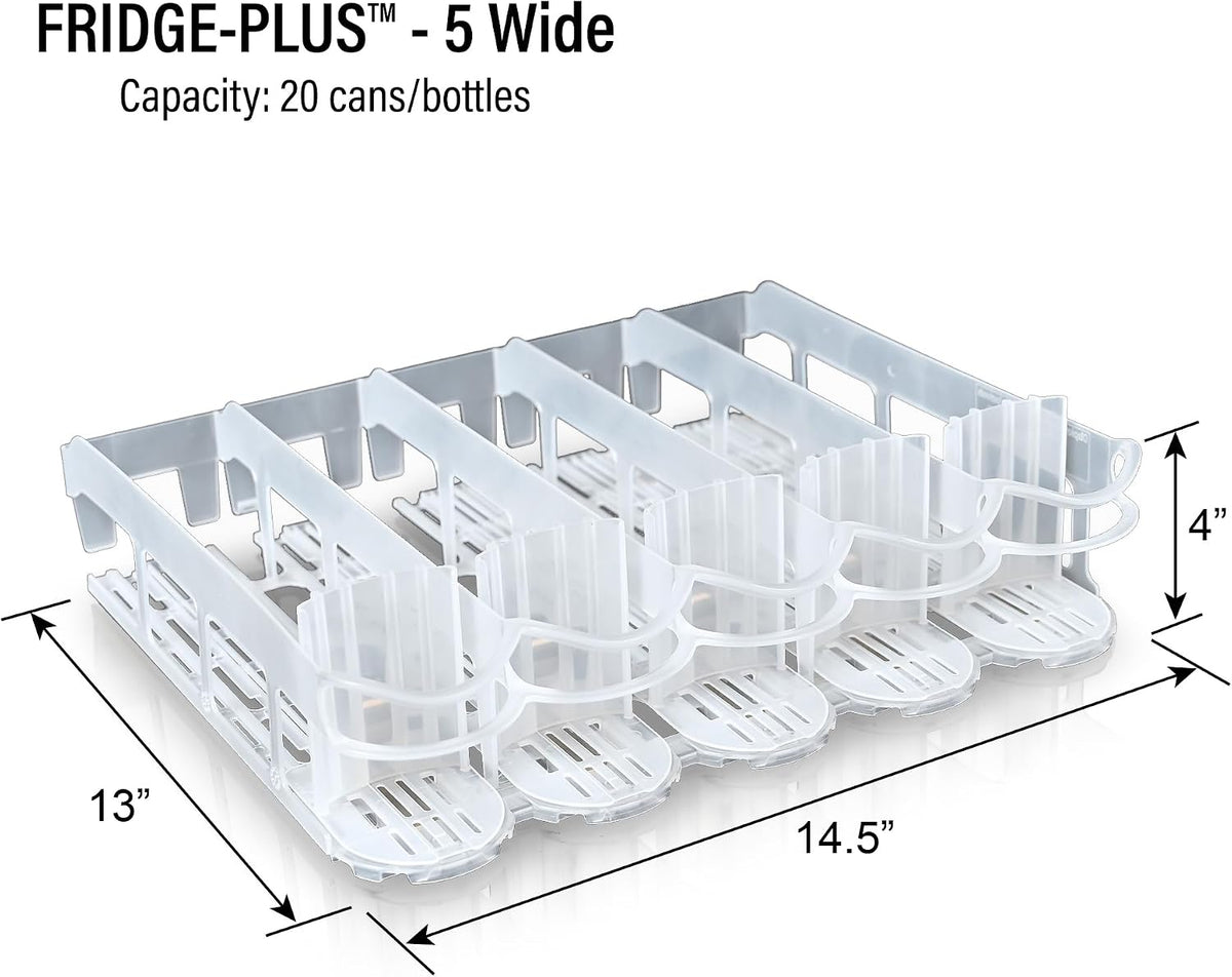 Five-Lane Self-Pushing Refrigerator Drink Organizer